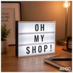 Cartel / Caja de luz LED grande / Con +180 letras, números y emojis B/N y color