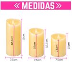 Vela LED (luz cálida) símil cera x 3 - control remoto - Image 3