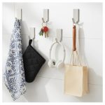 Gancho percha adhesiva Acero - Pack x 6