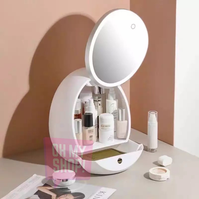 Organizador con espejo y luz led porta cosméticos maquillaje – Oh My Shop!