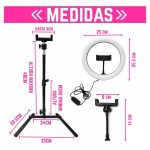 Aro de luz 25cm + Tripode mesa + Soporte celular - Image 3