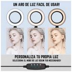 Aro de luz 25cm + Tripode mesa + Soporte celular - Image 8