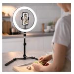 Aro de luz 25cm + Tripode mesa + Soporte celular