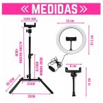 Aro de luz 25cm + Tripode mesa + Soporte celular - Image 7