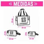 Bolso transparente set X3 organizador porta cosmético - Imagen 2