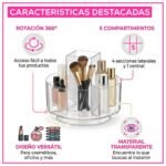 Organizador acrílico giratorio maquillaje cosméticos cremas - Imagen 4