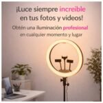 Aro De Luz LED Profesional 3 Tonos Luz Con Trípode Y Accesorios 45 cm - Imagen 10