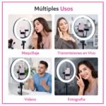 Aro De Luz LED Profesional 3 Tonos Luz Con Trípode Y Accesorios 45 cm - Imagen 8