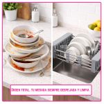 Escurridor acero inoxidable extensible de bacha para vajilla frutas verduras - Image 5