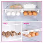 Cajon huevera deslizante heladera organizador