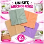 Pack de 4 paños de microfibra para limpieza de superficies - Imagen 7