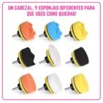 Set 9 Esponjas para Pulir Limpiar Autos con Accesorios - Imagen 7