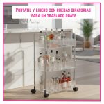 Carrito de almacenamiento con ruedas 3 niveles de acrílico - Image 4