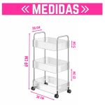Carrito de almacenamiento con ruedas 3 niveles de acrílico - Image 2