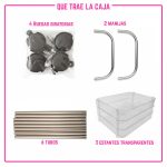 Carrito de almacenamiento con ruedas 3 niveles de acrílico - Image 3