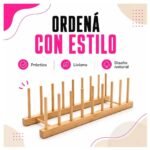Soporte organizador bamboo Vasos Platos - Imagen 5