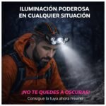 Linterna Frontal Recargable 5 luces LED Con Correa Ajustable - Imagen 9