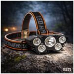 Linterna Frontal Recargable 5 luces LED Con Correa Ajustable