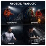 Linterna Frontal Recargable 5 luces LED Con Correa Ajustable - Imagen 7