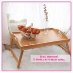 Mesa plegable bandeja para desayuno de bamboo - Image 3