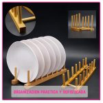 Soporte organizador bamboo Vasos Platos - Image 7