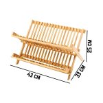 Escurridor para vajilla plegable de bambú - Image 4