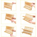Escurridor para vajilla plegable de bambú - Image 13