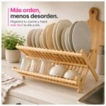 Escurridor Secaplatos para Vajilla Plegable de Bambú - Imagen 10
