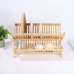 Escurridor para vajilla plegable de bambú - Image 11