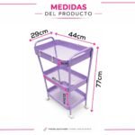 Carrito Organizador Metálico Con Ruedas 3 Niveles Multiusos - Imagen 2