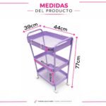 Carrito Organizador Metálico Con Ruedas 3 Niveles Multiusos - Imagen 2
