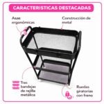 Carrito Organizador Metálico Con Ruedas 3 Niveles Multiusos - Imagen 3