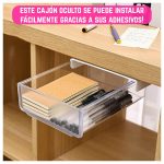 Cajón secreto deslizante autoadhesivo bajo escritorio - Image 4