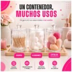 Contenedor de acrílico para hisopos y algodón (multiuso) - Imagen 8
