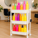 Carrito plastico 3 niveles con manija grande