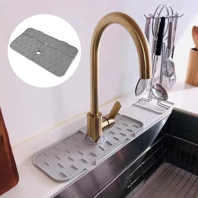 Bacha Canilla Doble Comando Escurridor Alfombra De Silicona Para