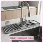 Escurridor - Alfombra Silicona Protectora Salpicadura Bacha Con Drenaje - Imagen 8