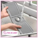 Escurridor - Alfombra Silicona Protectora Salpicadura Bacha Con Drenaje - Imagen 7