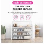 Rack Perchero Zapatero Estantes Organizador 4 Niveles Metal - Image 5