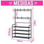 Rack Perchero Zapatero Estantes Organizador 4 Niveles Metal - Image 2