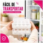 Huevera Acrílica Doble Recipiente Organizador Heladera X32 - Imagen 6