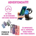 Cargador de celular Inalambrico Magnetico 3 en 1 con Luces - Image 5