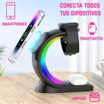 Cargador de celular Inalambrico Magnetico 3 en 1 con Luces - Image 10