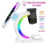 Cargador de celular Inalambrico Magnetico 3 en 1 con Luces - Image 9