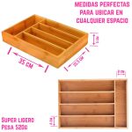 Organizador Cubiertero Para Cajon Multiuso de Bambu - Image 2