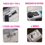 Reflector Luz LED fria calida RGB Recargable interior / exterior - Image 5