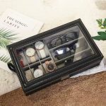 Estuche Caja para Guardado de Relojes y Gafas con Cerradura