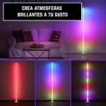 Lámpara de Pie LED Multicolor RGB con Control Base Cuadrada - Image 7