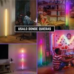 Lámpara de Pie LED Multicolor RGB con Control Base Cuadrada - Image 10