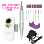 Torno Inalámbrico Recargable de uñas colores pastel - Image 7